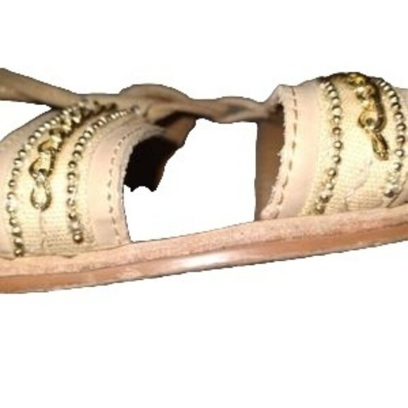 Franco Sarto Morale Beige Leather Gladiator Sandals - Picture 7 of 8